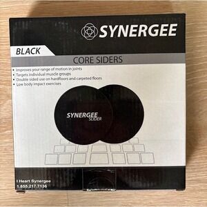 Synergee Core Sliders Black Double Sided Exercise Gliding Discs Home Gym Fitness